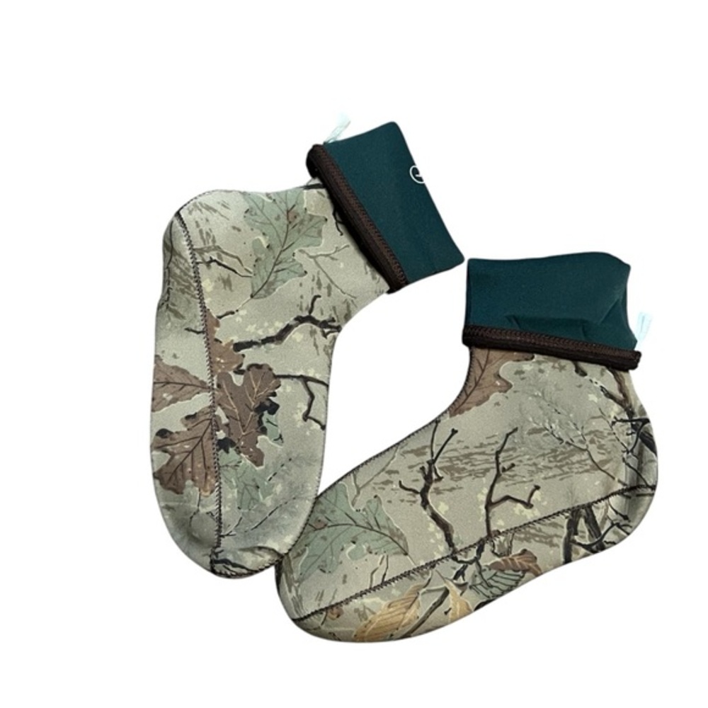Neoprene Rubber Boot Socks Size large Bark Camouflage